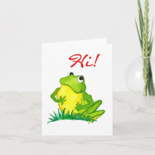Green Frog Notecard to say 'Hi!'