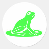 Green Frog on White