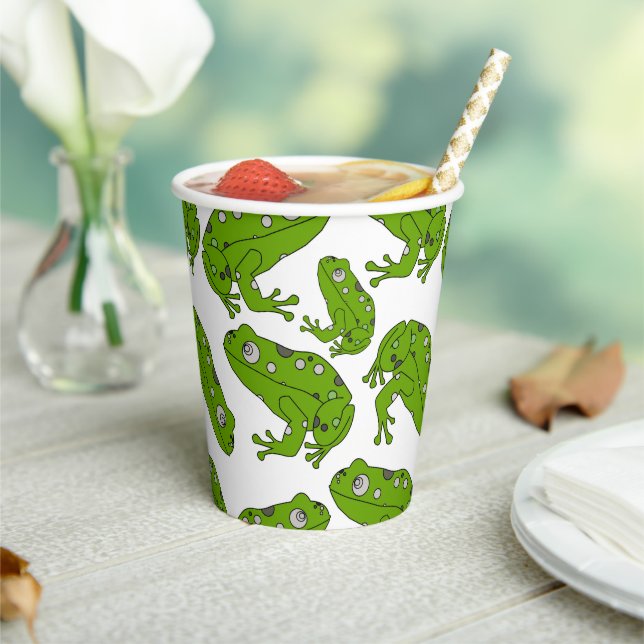 Green Frog Paper Cups (Insitu)