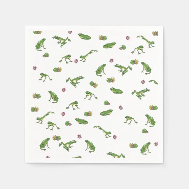 Green Frog Pattern Napkin (Front)