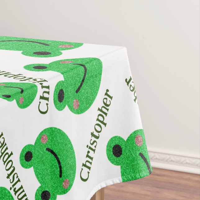 Green Frog Pattern Tablecloth (In Situ)