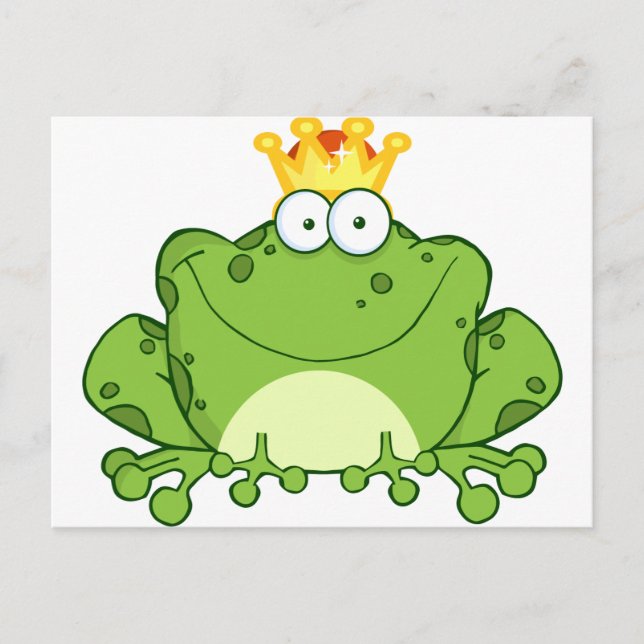 Green Frog Prince Cartoon Character Postcard (Front)
