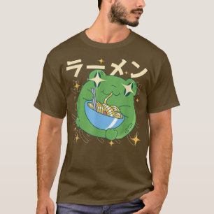 Green Frog Ramen Kawai Noodle Gifts Japan Frogs T-Shirt