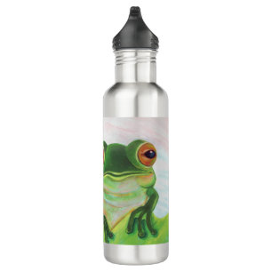Green Frog Relaxing in the pond 710 Ml Water Bottle