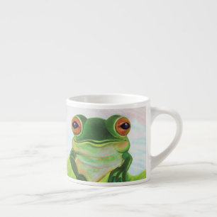 Green Frog Relaxing in the pond  Espresso Cup