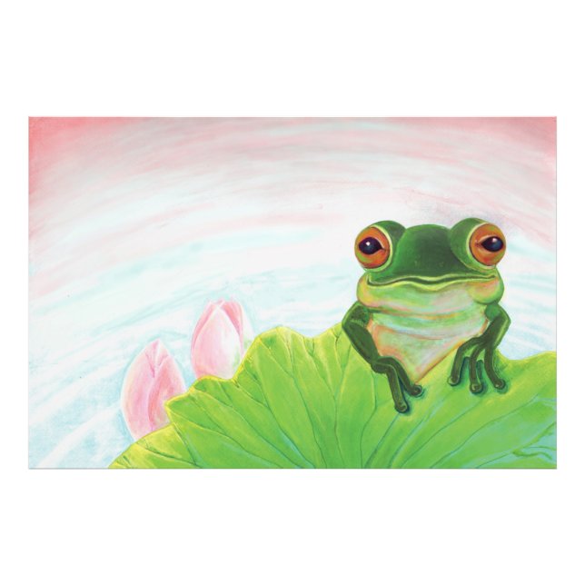Green Frog Relaxing in the pond  Photo Print (Front)