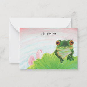 Green Frog Relaxing Personalised Card