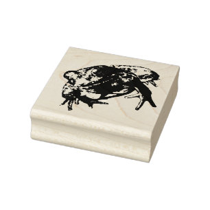 Green Frog Rubber Stamp