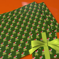 Green Frog Santa Hat Cartoon Novelty Christmas