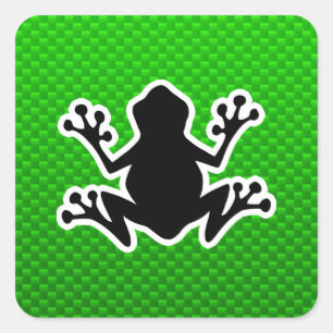 Green Frog Square Sticker