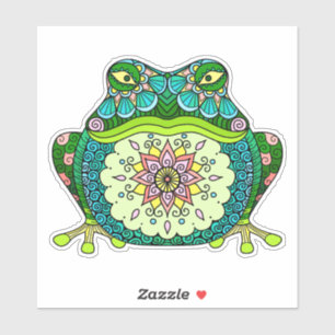 Green frog sticker