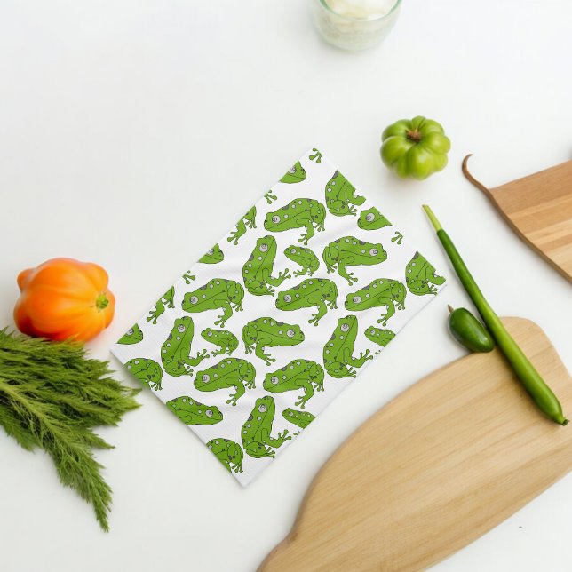 Green Frog  Tea Towel (Kitchen Towel)