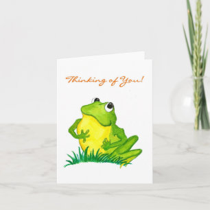 Green Frog 'Thinking of You!' Notecard