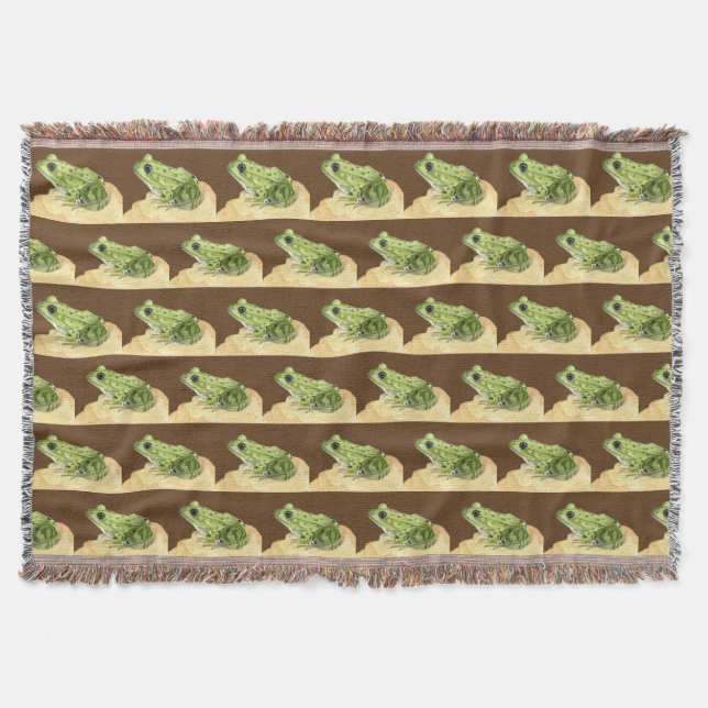 Green Frog Throw Blanket (Front)