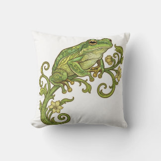 Green Frog Throw Cushion