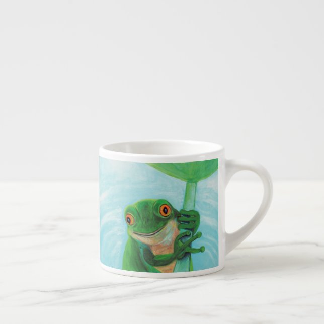 Green Frog under Lily Pad   Espresso Cup (Right)