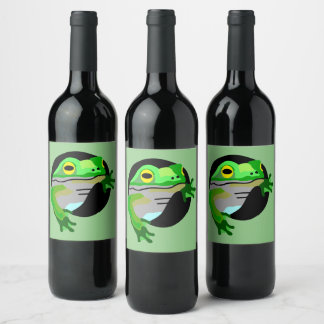 Green Frog Wine Label