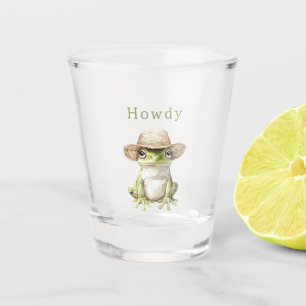Green Frog with Hat Shot Glass