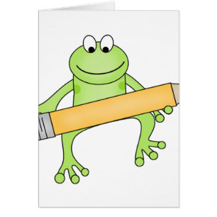Green Frog with Pencil