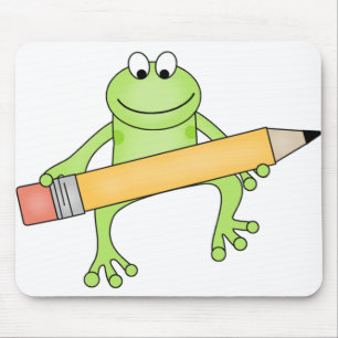 Green Frog with Pencil Mouse Mat