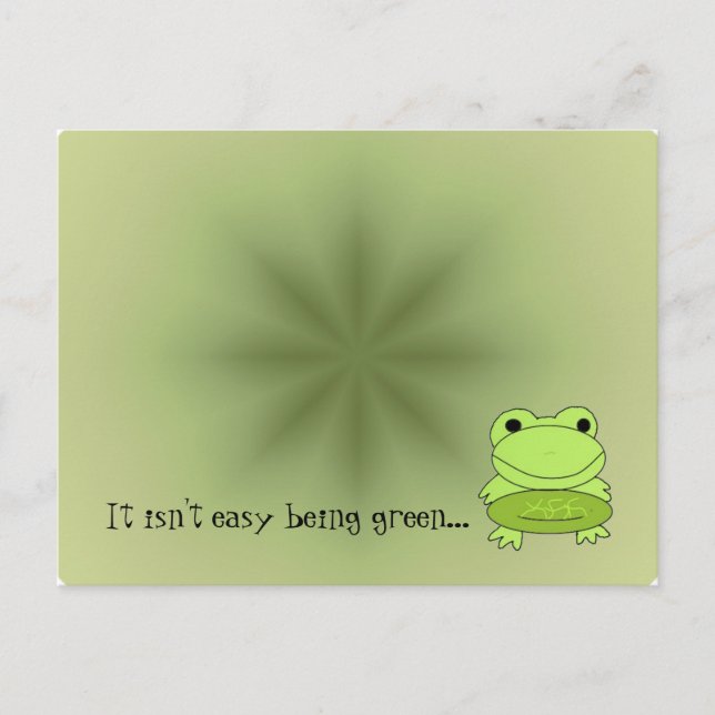 Green Frog with Saying Postcard (Front)