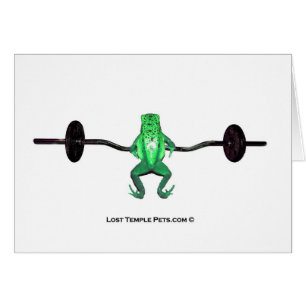 green frog with weights