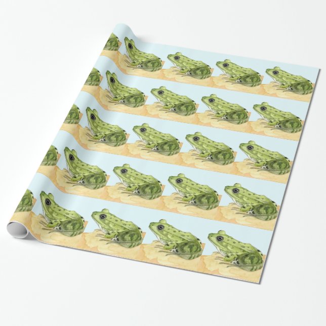 Green Frog Wrapping Paper (Unrolled)