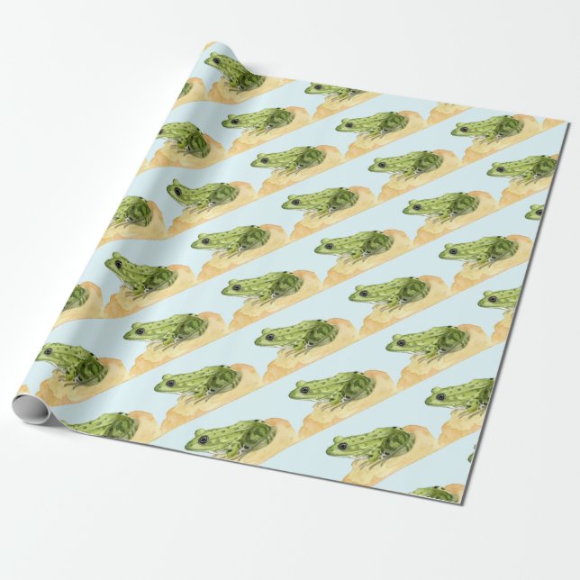 Green Frog Wrapping Paper (Unrolled)