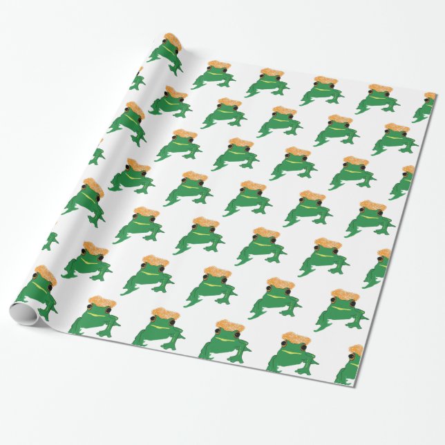Green frog wrapping paper (Unrolled)