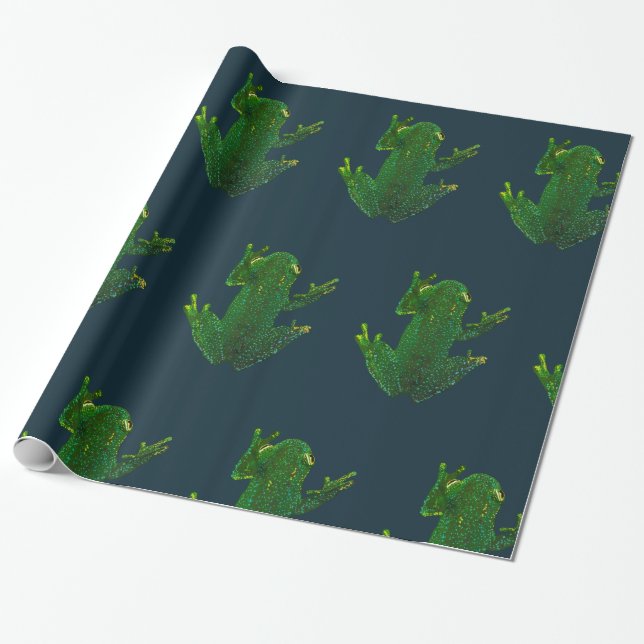 Green Frog Wrapping Paper (Unrolled)
