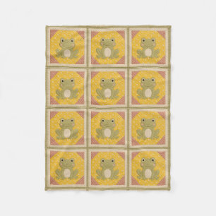 Green Froggy Quilt Fleece Blanket