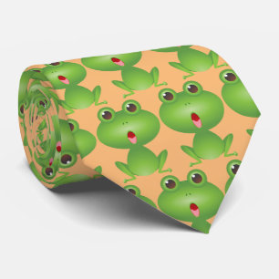 Green Frogs Cute Neck Tie
