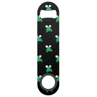 Green Frogs on Black Speed Beer Bottle Opener