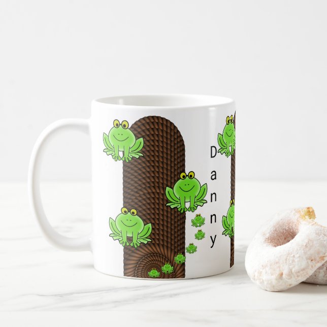 Green Frogs Rope  Mug (With Donut)