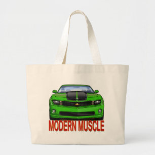 GREEN_FRONT_CAMARO.png Large Tote Bag