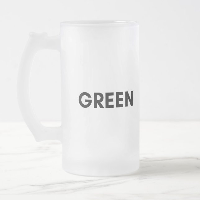 green frosted glass beer mug (Left)
