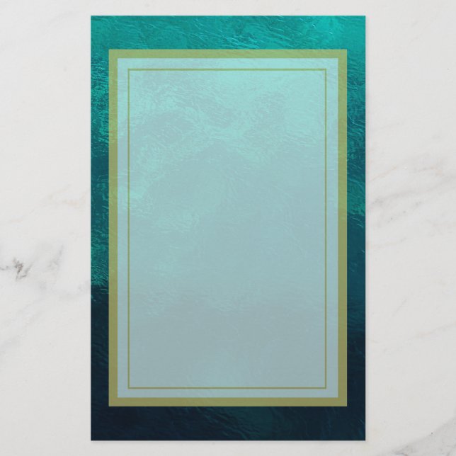 Green Frosted Glass Texture Stationery (Front)