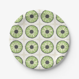 Green Fruit Slice Coordinate Tropical Sage Green Paper Plate
