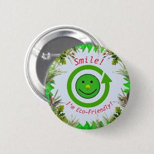 Green Fun - Trendy  Eco-Friendly  6 Cm Round Badge
