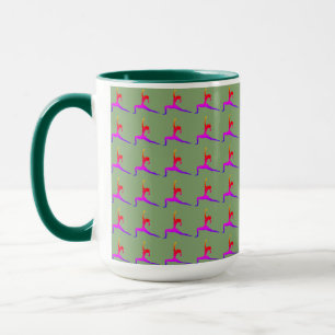 Green  'Fun Yoga Designs' Combo Coffee Mug/ Cup