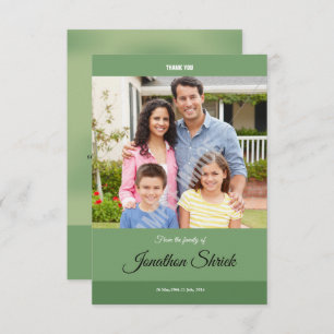 Green Funeral Thank You Card
