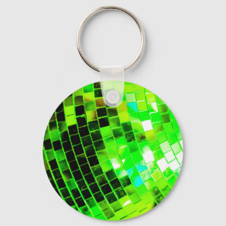 Green Funky Disco Ball Key Ring
