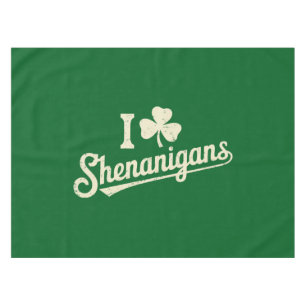 Green Funny Irish Patty's Shamrock Saint Patricks Tablecloth