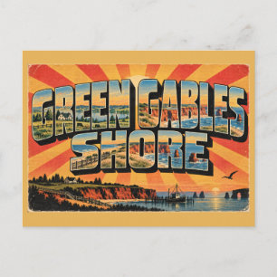 Green Gables Shore PEI Red Cliffs Beach Art Postcard