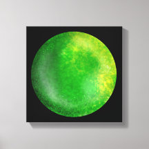 Green Galaxy Orb – Emerald Canvas Print