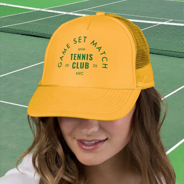 Green Game Set Match Après Tennis Club Yellow Trucker Hat (Creator Uploaded)