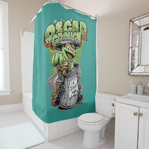 Green Garbage Monster Shower Curtain