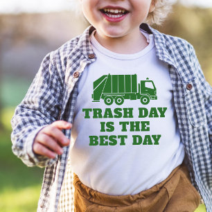 Green Garbage Truck Trash Funny Boy Birthday Toddler T-Shirt