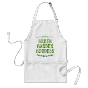 Green Garden Goddess Saying Apron