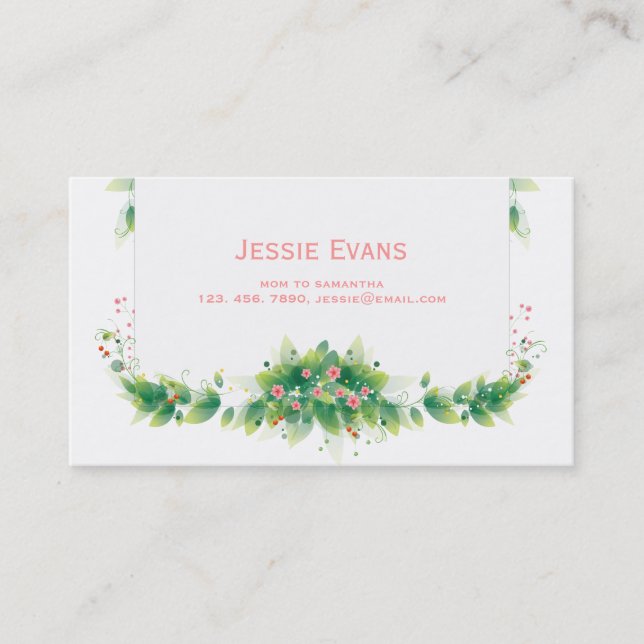 Green Garden Mummy Calling Card (Front)